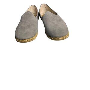 Sabah Handmade Turkish men’s suede slip on light Gray Shoes 43= 11.5